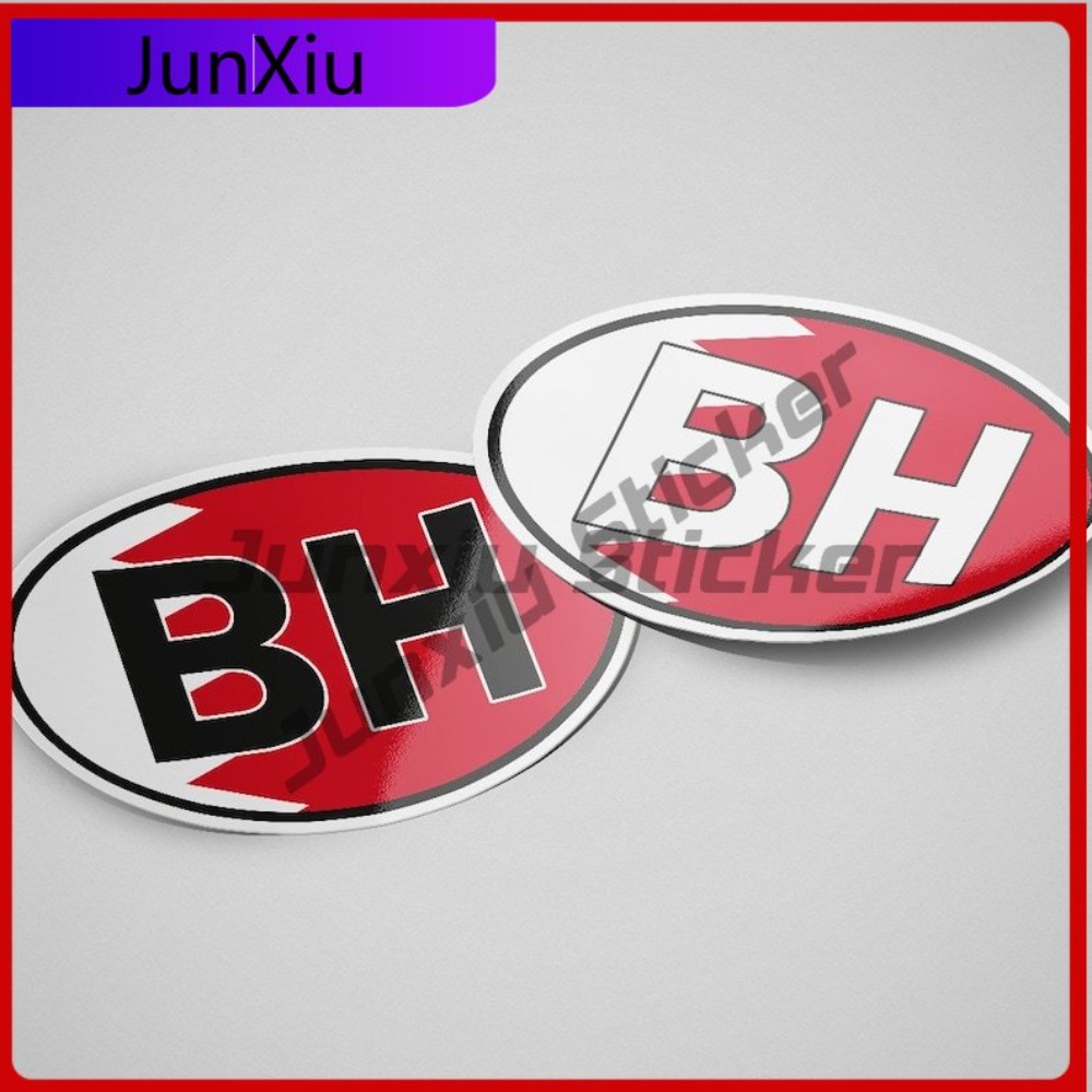 Car Accessories Bahrain - Adesivo Ovale Bandiera del Bahrain BH