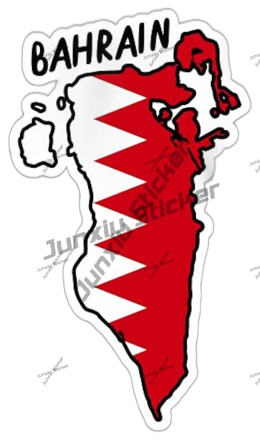Car Accessories Bahrain - Contorno del Bahrain con bandiera adesivo