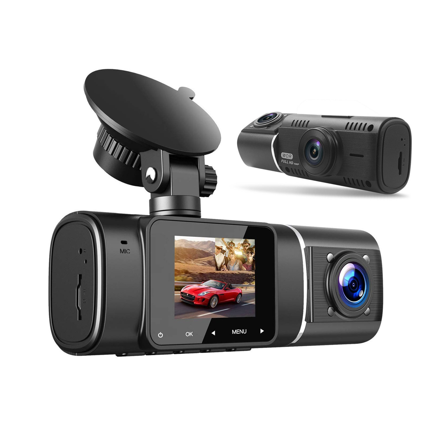 Car Dash Cam - Telecamera da cruscotto doppia per auto,